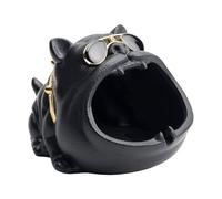 LEEYOX Posacenere in Ceramica Bulldog Francese Creativo Bocca Aperta Portasigarette a Forma di Cane Animale per Ristorante Hotel Bar Desktop Home