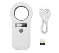 LEEZAD Lettore di Microchip per Animali Domestici, Dispositivi di Connessione USB Wireless 2.4G BT Display Ad Alta Luminosità Self Storage 128 Tag Scanner per Tag EMID FDX B (ISO1784 85).(Bianco)