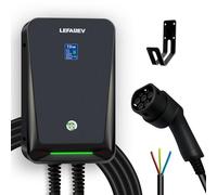 LEFANEV Wallbox 7kW 32A Monofase Tipo 2, Stazione di Ricarica per Auto Elettrica con Display LCD, Cavo 6+1M, Protezione RCD Tipo A + 6mA DC, IP67 per Uso Interno ed Esterno