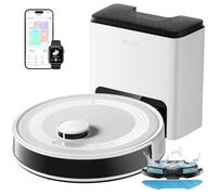 LEFANT M2 Plus Robot Aspirapolvere e Lavelli, 6000Pa con Stazione di Svuotamento Automatico, Navigazione Laser con Mappatura, Prevenire Ostacoli PSD, 140 min Autonomia, Ideale per Pelli di Animali