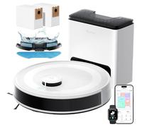 LEFANT M2 Plus Robot Aspirapolvere Lavapavimenti con Mappatura, Svuotamento Automatico, 6000Pa, LiDAR Navigazione Laser dTOF, Evitamento Ostacoli PSD, Alexa&App, Ideale per Tappeti Pavimenti Peli