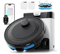 LEFANT M2Pro Robot Aspirapolvere Lavapavimenti con Mappatura,6000Pa,Svuotamento Automatico Polvere,Navigazione Laser dTOF,Tecnologia di Evitamento Degli Ostacoli PSD,Pulizia Personalizzata,Nero