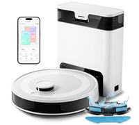 Lefant M2S Pro Robot Aspirapolvere Lavatore 6000Pa con stazione di svuotamento automatico in polvere, navigazione laser con mappatura, pulizia personalizzata, evitare ostacoli PSD, ideale per peli di