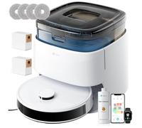 LEFANT M3 Robot Aspirapolvere Lavapavimenti con Mappatura, 12,000 Pa, Doppio Panno Rotante, Navigazione dToF, Evitamento PSD, Auto-Svuotamento, Stazione Base All-in-one, Asciugatura, WIFI/App/Alexa