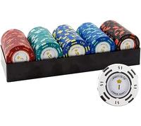 LEFAY Gettoni for fiches da Poker da 14 g, 100 Pezzi, gettoni Monte Carlo, gettoni Stampati Las Vegas, gettoni for Monete educativi, Giocattolo for Bambini(100Pcs Two Color Dollar)