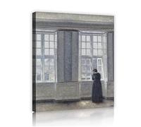 LEFEDA Vilhelm Hammershoi Famous Wall Art Canvas Painting Hammershoi Tall Windows Posters Prints Reproduction Artwork for Bedroom Home Decor 40x48cm cornice interna