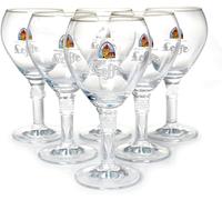 LEFFE - Bicchieri da Birra Originali Leffe in Puro Vetro - Calici da Birra Leffe Ufficiali da 25cl - Set da 6 Bicchieri