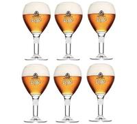 Leffe Bicchieri - Set di 6 bicchieri - 33 cl per bicchiere - Ufficiale Calice Large Stem - Perfetto per bere Blonde, Brown, Ruby, Double, Triple + 6 Beer Mat