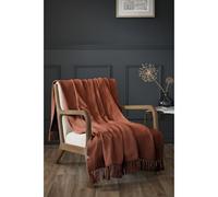 L'effet papillon Plaid 130 x 160 cm in cotone testurizzato Sistina - Terracotta