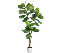Leflos 150cm Pianta Artificiale Fiddle Leaf Fig Tree Indoor, Tropical Ficus pandurata Hance, Albero di Ficus con ramo e foglie regolabili, decorazione per soggiorno, ufficio, festa e celebrazione