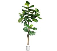 Leflos 180cm pianta artificiale Fiddle Leaf Fig Tree Indoor, Tropical Ficus pandurata Hance, albero di fico con ramo e foglie regolabili, decorazione per soggiorno, ufficio, festa & party