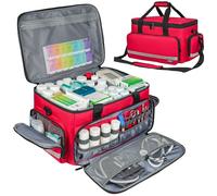LEFOR·Z Borsa Medica,Borsa Infermiere Domiciliare,Grande Kit Medico con Divisori Staccabili Tracolla per Assistenza Sanitaria Domestica,Viaggi o Eventi di Emergenza,Rosso