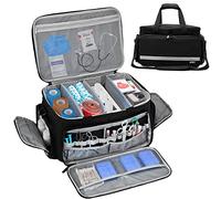 LEFOR·Z Borsa medica,borsa infermiere domiciliare,grande kit medico per infermiere con divisori staccabili per assistenza sanitaria domestica,viaggi o eventi di emergenza,nero