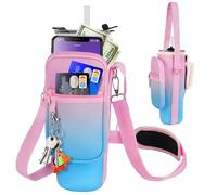LEFOR·Z Borsa porta bottiglie d'acqua con tasca per telefono compatibile con Stanley/Meoky bicchiere da 1134 g con manico, custodia per bottiglia d'acqua con cinturino regolabile compatibile con