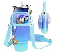 LEFOR·Z Borsa porta bottiglie d'acqua con tasca per telefono compatibile con Stanley/Meoky bicchiere da 1134 g con manico, custodia per bottiglia d'acqua con cinturino regolabile compatibile con