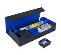 LEFOR·Z Deck Box Magic con Capacità di 550+ Carte Collezionabili,Magnetic Flip Deck Box per Carte da Collezione MTG,TCG,Yugioh,Commander,Trading Card Games,Nero e Blu
