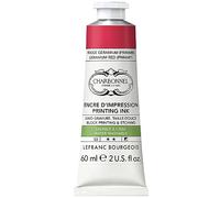 Lefranc Bourgeois 301494 Charbonnel, colore per stampa in rame lavabile in acqua, eccellente resistenza alla luce, vegano, 100% privo di solventi, tubetto da 60 ml, rosso geranio (primario)