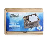 Lefranc Bourgeois Acquarello Fine Cassetta Legno 12 Mezzi Godet + Accessori, set di colori