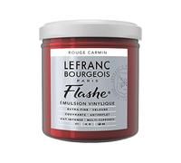 Lefranc Bourgeois Flashe 300491 - Pittura acrilica e vinile, altamente pigmentata, elastica, resistente alla luce, resistente all'invecchiamento, opaca, per interni ed esterni, vaso da 125 ml, rosso carminio