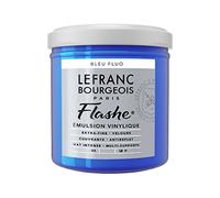 Lefranc Bourgeois Flashe 300512 - Pittura acrilica e vinile, resistente alla luce e all'invecchiamento, opaca, per interni ed esterni, vasetto da 125 ml, blu fluo