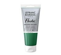 Lefranc Bourgeois Flashe 300497 Pittura acrilica & Vinile, altamente pigmentata, elastica, resistente alla luce, resistente all'invecchiamento, opaca, per interni ed esterni, tubetto da 80 ml, verde inglese