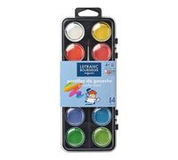 Lefranc Bourgeois - Scatola 12 Pastiglie Tempera 28 Mm E 1 Pennello