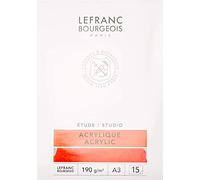 Lefranc Bourgeois Studio 301340 - Blocco da 15 fogli, formato A3, 190 g/m², con struttura in tela, carta acrilica da disegno con colori acrilici