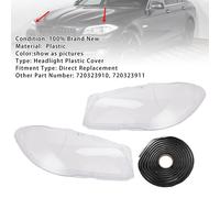 Left+Right Headlight Plastic Cover with Seal Kit Per BMW 5 F10 F11 2009-2017