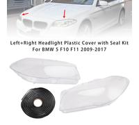 Left+Right Headlight Plastic Cover with Seal Kit Per BMW 5 F10 F11 2009-2017 T0