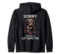 Left Swipe Type Funny Online Incontri App Carino Puppy Dog Felpa con Cappuccio