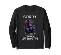 Left Swipe Type Funny Online Incontri App Carino Scimpanzé Maglia a Manica