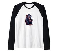 Left Swipe Type Funny Online Incontri App Carino Scimpanzé Maglia con Maniche Raglan