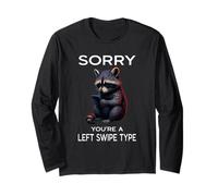 Left Swipe Type Funny Online Incontri App Meme Dolce procione Maglia a Manica