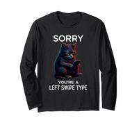 Left Swipe Type Funny Online Incontri App Meme Gattino Gatto Maglia a Manica