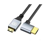 (left type, 2m) Advanced 8K@60Hz Mini HDMIcompatible to HDMIcompatible Connection Video Cable for Professional Photography and Video Recording