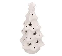 Leftwei Albero di Natale Illuminato, Statuetta Decorativa Fai-da-te in Ceramica con Luce Calda, Decorazione Alimentata a Batteria per Tavolo, Mensola del Camino, Vacanze e Regali (#1)