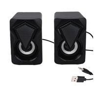 Leftwei Altoparlanti da Tavolo Luce RGB Stereo da 3,5 Mm | Altoparlanti PC Cablati USB Plug & Play, HiFi 3Wx2, Manopola del Volume, Salvaspazio