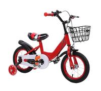Leftwei Bicicletta per Bambini da 12 Pollici con Ruote da Allenamento Manubrio Leggero in Ferro per Sedili Carini Bicicletta per Bambini Regolabile con Cestino per Ragazze da 3 a 10 Anni (Rosso)