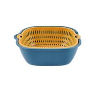 Leftwei Cesto per Lavare le Verdure, Design Spesso e Durevole, Drenaggio Rapido per e Uso Domestico, Set in Plastica 2 in 1 (M)