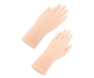 Leftwei Coppia di Mani Modello Femminile in Silicone, Mani Modello Morbido Riutilizzabile Antipolvere con Supporto Regolabile a Grandezza Naturale, Adatte per la Pratica delle Unghie, Esposizione di