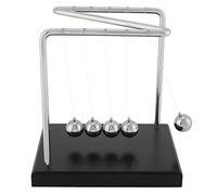 Leftwei Culla Newton con Base in Legno, Giocattolo con Sfera a Pendolo, Decorazione da Scrivania Scientifica con 5 Sfere Solide, Ideale per l'insegnamento della Psicologia, Regali, Decorazioni per