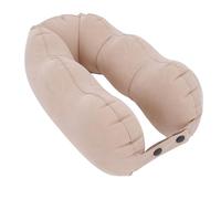 Leftwei Cuscino da Viaggio Gonfiabile per il Collo, Cuscino per il Collo di Supporto in Memory Foam a Forma di U, Premi per Gonfiare Senza Bisogno di Soffio, Leggero e Compatto con Tessuto Floccato,