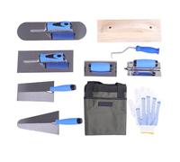 Leftwei Kit di Attrezzi per Muratura da 10 Pezzi, Set per Muratura, Kit Cazzuole Angolari con Spatola per Mattoni, Gancio per Barra d'armatura, e Custodia, Ideale per Lavori di Calcestruzzo,