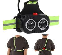 Leftwei Luce da Torace Ricaricabile, Luci LED Luminose con Fascia Regolabile, Luce da Torace con Ricarica USB con luminosità Elevata di 350 Lm e Spia Rossa, Ideale per Ciclismo, Corsa e Campeggio