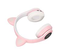 Leftwei LXB39A Auricolare Bluetooth Cat Ear Cuffie per Bambini Regolabili e Carine per Un'esperienza di Ascolto Divertente in Rosa (PINK)