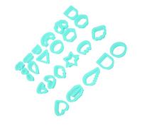 Leftwei Set di Formine per Argilla Polimerica da 24 Pezzi per Orecchini Fai-da-te, Sculture e Torte, Plastica per Alimenti, Dimensioni Multiple (Verde menta)