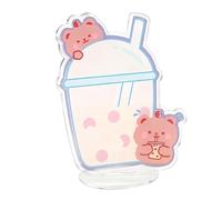 Leftwei Simpatico Lavagnetta in Acrilico, Lavagnetta Riutilizzabile Cancellabile con Supporto, Tavolo da Disegno Cristallino, Ideale per Ufficio, Scuole e Ristoranti (Orso di tè al latte perlato)