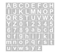 Leftwei Stencil per Lettere e Numeri Riutilizzabili da 62 Pezzi per Progetti Artigianali - Materiale PET Ecologico | Modelli da 3/4/5 Pollici per Dipingere su Legno e Tessuto (62 pezzi e 4 pollici)