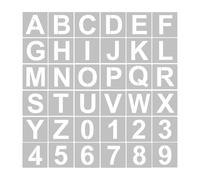 Leftwei Stencil per Lettere e Numeri Riutilizzabili da 62 Pezzi per Progetti Artigianali - Materiale PET Ecologico | Modelli da 3/4/5 Pollici per Dipingere su Legno e Tessuto (36 pezzi e 5 pollici)