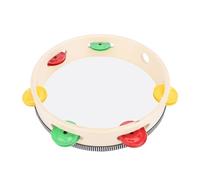 Leftwei Tamburello, Tamburo Manuale da 10 Pollici con Jingles in Metallo e Legno di Faggio, Strumento Musicale a Percussione per Adulti, Bambini, KTV e Feste (8 pollici)